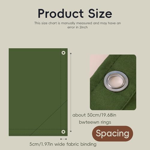 8x10 ft Canvas Tarp with Rustproof Grommets, Heavy Duty Multipurpose Tarpaulin Cover for Canopy Tent, Roof, Camping, Woodpile-Green - color: Green, size: 8x10 ft