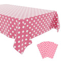 4 Pack Pink Polka Dot Tablecloth,Pink and White Tablecloths Disposable Plastic Rectangular Picnic Table Cover,Suitable for Rectangular Tables(54 x 108 Inches) - color: Polka Dot Pink, size: 54" x 108" Rectangular (4 Pack)