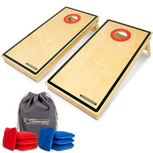 GoSports Tournament Edition Regulation Cornhole Game Set - 4 ft x 2 ft Wood Boards with 8 Dual Sided (Slide and Stop) Bean Bags - style: PRO Tournament Edition