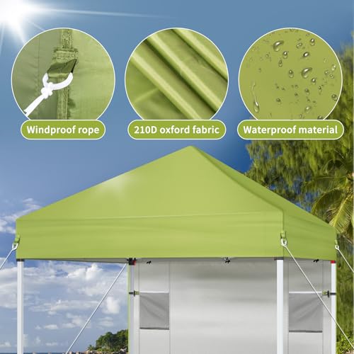 Outvita 5x5 Pop Up Canopy Tent, Ez Up Outdoor Canopy Tent Instant Shelter with Carry Bag Straight Legs Patio Balcony Porch Backyard Garden - style: 5x5-green