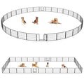 FDW Dog Playpen Dog Pen Dog Kennel 32 Panels 24 Inch Height Indoor Outdoor Folding Metal Portable Puppy Exercise Pen Heavy Duty Dog Fence for Yard Camping,Black - style: 32 Panels