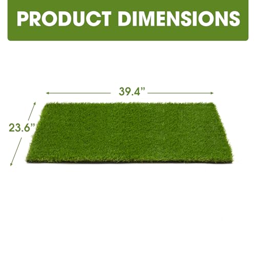 Artificial Grass Turf Grass for Dogs & Outdoor Use, Realistic Fake Lawn Grass for Patio, Garden, Balcony, Durable Turf for Indoor Outdoor Mats (39.4 x 23.6 in) - size: 39.4 x 23.6 in (For Medium Dogs)