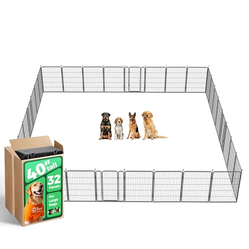 FXW Aster Dog Playpen Designed for Yard, 40inch 32 Panels - size: 40"H & 32 Panels