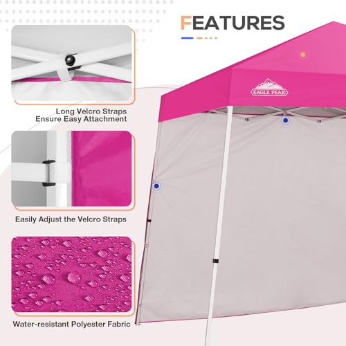 EAGLE PEAK Sunwall/Sidewall for 10x10 Slant Leg Canopy Only, 1 Sidewall, Pink - color: Pink