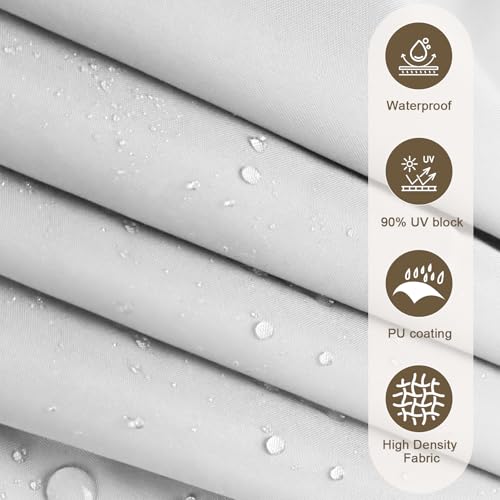 Amagenix Waterproof Sun Shade Sail 10'x10' Cream Shade Canopy Curved Edge 95% UV Blocking Awning Shelter for Outdoor Patio Backyard Garden Activities,Customized - color: Cream, size: 1 0' X 1 0', style: Waterproof Rectangular