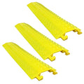 EZ Runner PVC Drop Over Cable Ramp - Single Channel - Yellow (Pack of 3) - color: Yellow, size: 1-channel (3 Pack)