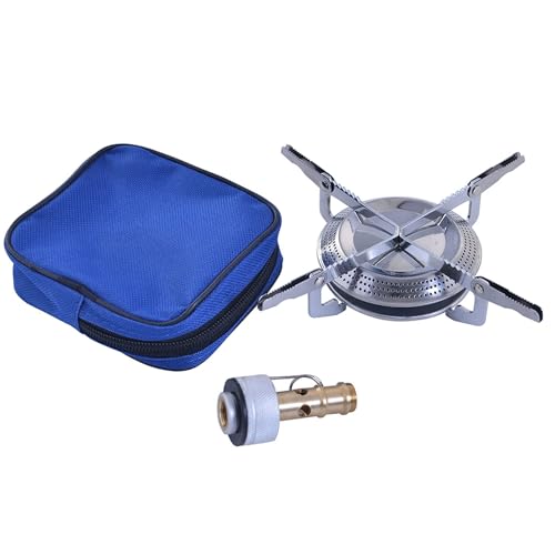 Windproof Camping Gas Stove Portable Foldable Backpack Electronic Stove Head Outdoor Cooking Picnic HikingMountaineering Camping, 110*100*40mm, Stainless Steel