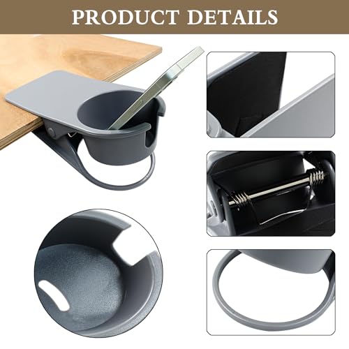 Jiozermi Drinking Cup Holder Clip, Desk Drink Holder with Clip for Water, Soda, Coffee Mug (Gray) - color: Gray