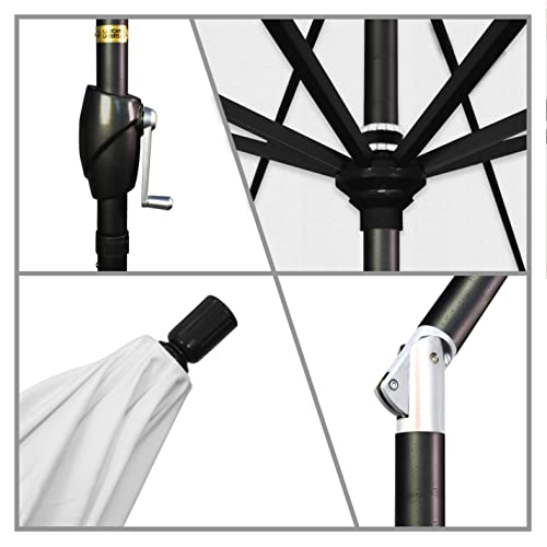 California Umbrella GSPT908302-5404 9' Round Aluminum Market, Crank Lift, Push Button Tilt, Black Pole, Sunbrella Natural - color: Natural