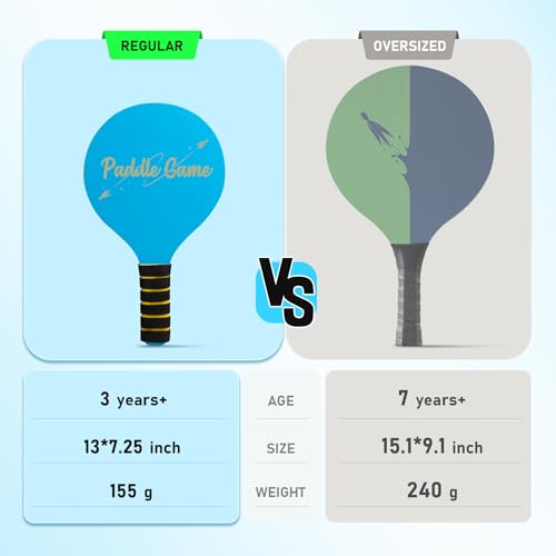 Beach Paddle Ball Set, Badminton Rackets, Family Game for Kids and Adults, Indoor Outdoor Game Backyard Park Camping Yard for Boys Girls Ages 3+, Beach Necessities Must Have - color: Green (Age:3+)