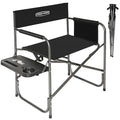YOUNG WOOD Camping Directors Chair, Lightweight Oversized Portable Folding Chair with Side Table and Storage Pockets for Outdoor Camping, Lawn, Picnic and Fishing, Supports 400lbs (Black) - size: IP