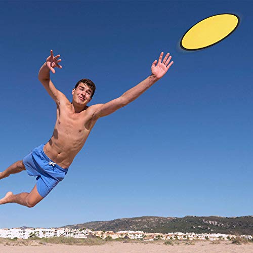 Norme 24 Pcs Foldable Flying Disc Fans with Bags Set 9.8'' Handheld Folding Fly Cooling Fans Beach Summer Flying Disc for Birthday Halloween Party Outdoor Activity Game - color: Red, Yellow, Blue and Green