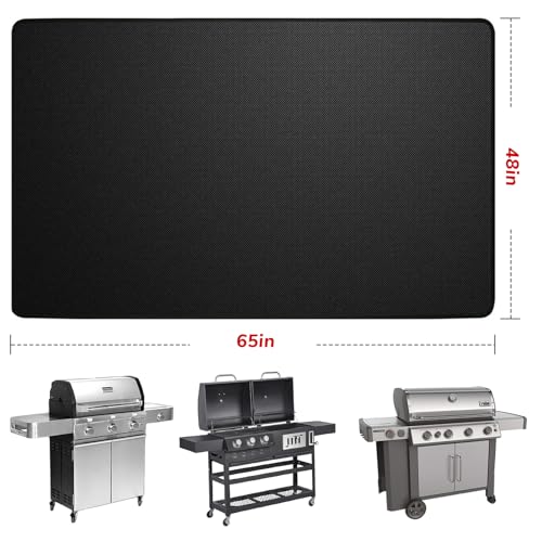65x48 Inch Fireproof Grill Mat, Double-Sided Waterproof & Oil-Proof BBQ Mat for Outdoor Grills, Decks, Patios, Lawns; Indoor Fireplace & Fire Pit Use - size: 65x48