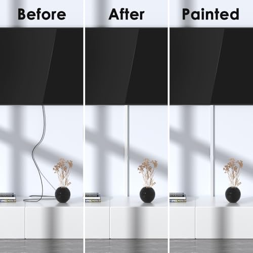 Delamu Cable Hider, 315in Cord Covers for Wires on Wall, One-Cord Cord Hider, Paintable Wire Hiders Wire Covers for Cords, Cable Management for Hiding 2-3 Wires, 20x L15.7 W0.95 H0.55in, White - size: 315in x 0.95in x 0.55in