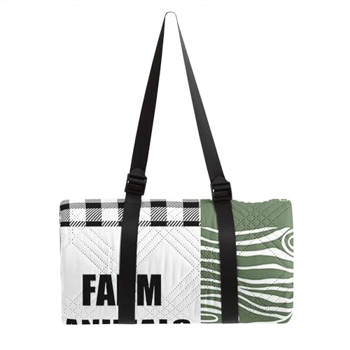 Outdoor Picnic Blanket,Portable Sandproof Waterproof Picnic Mat,Farm Animals Printed Camping Beach Mat for Sand and Wet Grass Hiking (Farm Animals S) - color: Farm Animals, size: Standard - 59"x78"
