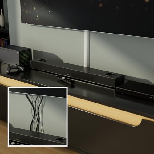 D-Line TV Wire Hider, Half Round Cord Cover for Wall Mount TV, Hinged One-Piece Raceway, Paintable, Self-Adhesive Cable Management - 2" (W) x 1" (H) x 18" Length - White - color: White