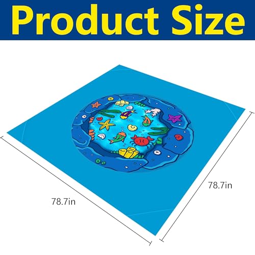 RunNico 6.6 x 6.6 Ft Portable Baby Beach Pool, Waterproof Beach Pool Blanket for Toddler with Water Bag, Collapsible Beach Puddle Mat for Boys Girls Kids Infant Outdoor Summer Vacation - color: Style 1