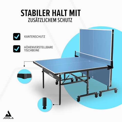 JOOLA Outdoor Table Tennis Table - Multi Use Conference Table Dining Table - Concrete Wood Look Includes Steel Outdoor Ping Pong Net Set & Frame - Hybrid Indoor Outdoor Ping Pong Table - color: Rally Outdoor