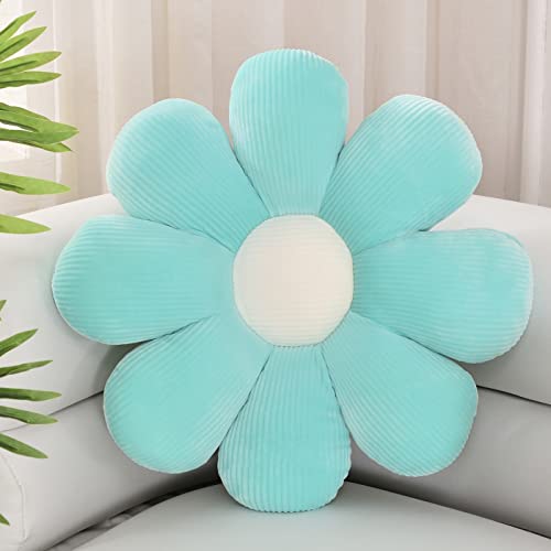 Sioloc Flower Pillow, Shaped Throw Pillow Butt Cushion Floor Seating Cushion, Cute Room Decor & Plush Pillow for Bedroom Sofa Chair (Turquoise, 15.7" ) - color: Turquoise