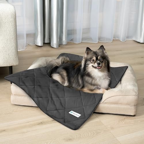 PetAmi Premium Cooling Dog Blanket | Lightweight Fluffy Pet Throw Blanket Bed Cover for Dogs, Cat, Puppies | Pet Blanket Furniture Protector Couch Sofa | Reversible Fuzzy Cozy | 24x32, Grey - color: Grey, size: Small (24x32)