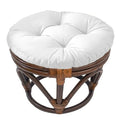 Futon Seat Cushion, Overstuffed Round Tatami Indoor Outdoor Seat Pads Chair Pad, Solid Color Footstool Cushion, not Include Chairs(18inch) (White) - color: White