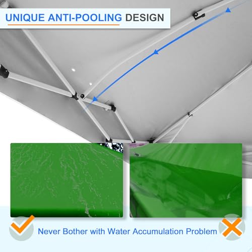 EAGLE PEAK Pop Up Canopy Tent with Wheeled Carry Bag, 8 Stakes, 4 Ropes, 4 Weight Bags, Easy Set Up Tent Canopy, 12x12 ft, 144sqft of Shade, Green - color: Green, size: 12x12