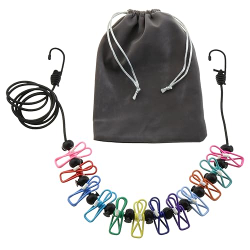 Travel Retractable Portable Spikeless Clothesline with Windproof Clip Heavy Duty Outdoor Camping Accessory for Hanging Towels Socks Blankets