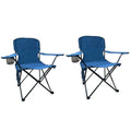 Folding Camping Chair with Cup Holder & Storage Bag, 225lbs Capacity, Large Anti-Sink Feet, Breathable PE Coated Fabric for Outdoor, Hiking, Beach, Fishing, Backpacking, 2PCS Cyan - color: Cyan, style: 2PACK