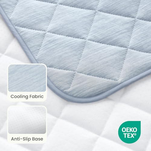 COZY KISS Dog Cooling Mat 20"x30" Q-Max>0.4, Waterproof Pet Bed Cover, Non-Slip Dog Bed Mat, Washable Cooling Pad for Small Dogs, Cats, Crate, Couch, Furniture Protector (Blue) - color: Blue, size: 20"x30"