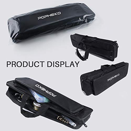 Fishing Rod Reel Combo Full Kit Telescopic Spinning Pole Set with Reel Line Lures Hooks Carrier Bag Saltwater Freshwater Fishing Gear Tool for Kids Adults Professional - color: Black-5.9FT