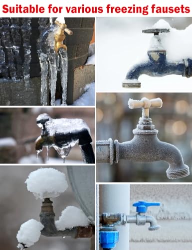 Wohohoho Outdoor Faucet Covers for Winter, 4 Packs Pro 10" H x 7" W Black Outside Faucet Cover Freeze Protection, Reusable Waterproof Insulated Spigot Cover, Thickened Garden Faucet Socks Hose Bibs - color: Black