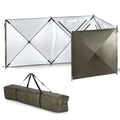 Nice C Camping Wind Sceen, 4 Panels Beach Garden Wind Blocker Breaker, 4 FT Privacy Fence Screen, Privacy Sunbathing, Clam Screen Porch, with Mesh Window, Poles, Ground Nails Included (Green)