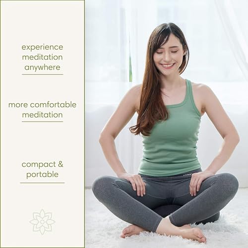 Mindful Modern Travel Meditation Cushion | Outdoor Floor Cushions for Adults | Stylish Outdoor Decor | Portable Mindfulness Pillow | Accessories for Women | Washable Cover