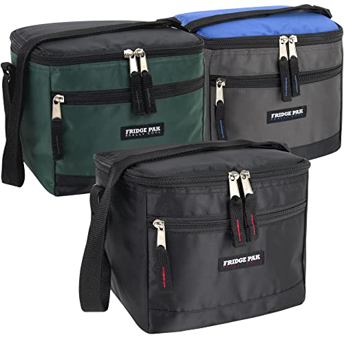 6 Can Cooler Bags Insulated Soft Cooler Lunch Bag for Men, Waterproof Leak Proof Cooler Bags Insulated - color: Black on Green