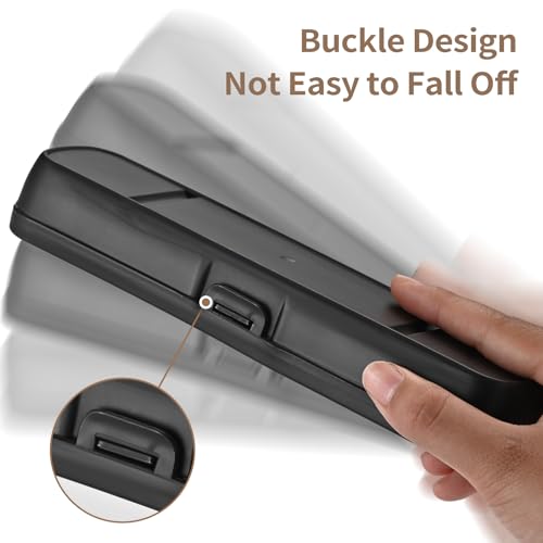 Travel Utensils with Case, Stainless Steel Camping Cutlery Set, Reinforced Case with Snap-Lock Closure, Include Fork Spoon Knife Chopsticks, Portable Lunch Box Silverware for Picnic Office, Black - color: Black