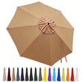 10ft Patio Umbrella Replacement Canopy 8 Ribs, Waterproof & Fade Resistant Market Umbrella Cover, Thickened Polyester Fabric for Backyard, Garden and Pool (Canopy Only) (Khaki) - color: Khaki