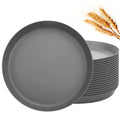 EI 18pcs Dark Grey Wheat Straw Plates Set,Unbreakable Deep Dinner Plates,Reusable Heavy Duty Plastic Plate,Lightweight Salad Plate for Camping,Kitchen,Picninc - color: Dark Grey Wheat Straw Plates