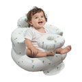 Inflatable Baby Seat for Babies 3-36 Months, Baby Chair with Fence & Built in Air Pump, Blow Up Floor Baby Seat with Back Support, Baby Chair Sit Me Up Olive-Tray - color: Yellow Olive-Tray