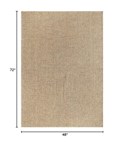 Luul Home Easy Jute Rugs 4x6 Natural Color Living Room Indoor Outdoor Area Rug for Farmhouse Patio and Kitchen Rug High Traffic Washable Easy to Clean Solid Boho Woven Design Outside Carpet (4 x 6) - color: Natural, size: 4' x 6' (Rectangular)