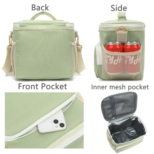 Insulated Lunch Bag for Adult/Women/Men, Reusable Large Lunch Box Cooler Soft Leakproof Tote, Thermal Meal Prep Lunch Pail with Adjustable Shoulder Strap for Picnic/Travel/Office,Grass Green - color: Grass Green