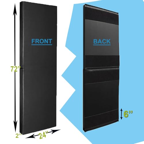 Basketball Wall Panels, 2" Thick Wall Pads for Gym, Gym Wall Padding with Waterproof Leather, Anti Collision Padded Foam Mat Protection for Kids Basketball Hoops - color: Black, size: 72"x24"x2"