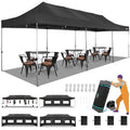 COBIZI 10x30 Heavy Duty Pop up Canopy with 8 sidewalls Party Tent for Parties Weddings Events UPF 50+ Waterproof Commercial Gazebo with Roller Bag, Black(Frame Thickened) - color: Black, size: 10x30 With 8 Sidewalls