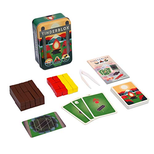 Tinderblox Board Game by Alley Cat Games | Fast Paced Dexterity Stacking Game for All Ages | Compact Portable Family Game | 2–6 Players | Ages 6+ | 15 Minute Playtime