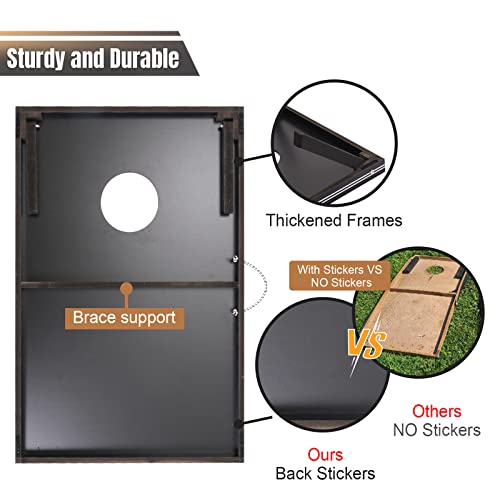 Cornhole Set 4x2 and 3X2 Regulation Size Corn Holes Sets with Carrying Bags & 8 Bean Bags Cornhole Boards Bean Toss Games for Adults Family Outdoor Beach Lawn Outside Backyard Games - style: Classic 3’x2’