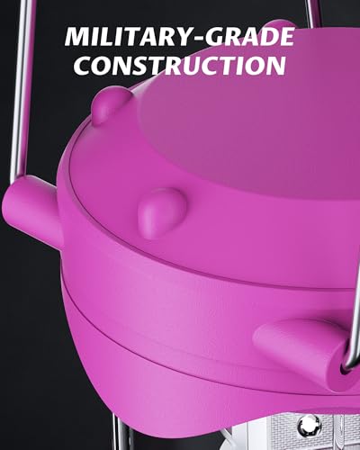 Lichamp 4 Pack LED Camping Lanterns, Battery Powered Camping Lights LED Collapsible Flashlight Portable Emergency Supplies Kit, A4PK - color: Pink