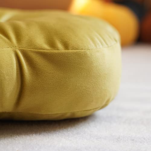 ARTMAGIC Flower Shaped Velvet Decorative Throw Pillow Cushion Ultra Soft Cute Floor Pillow for Couch Bed Sofa (Chartreuse) - color: Chartreuse