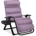Best Choice Products Oversized Zero Gravity Chair, Folding Outdoor Patio Recliner, XL Anti Gravity Lounger w/Removable Cushion, Cup Holder, Side Tray, 350lb Capacity - Lavender - color: Lavender
