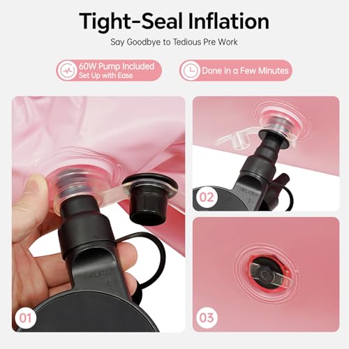 BBL Bed After Surgery for Sleeping, Inflatable Mattress Chair Sofa with Hole, Brazilian Butt Lift Recovery Pillow Post Surgery Air Couch for Home - color: Pink a