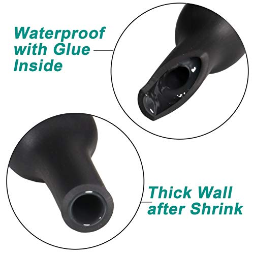 1 inch (Diameter) 3:1 Waterproof Heat Shrink Tubing Kit, Large Dual Wall Adhesive Shrinkable Wire Wrap Tube, Insulation Sealing Wear-Resistant Cable Protector by YUKSY (4ft, Black) - size: 1" (4ft, Black)