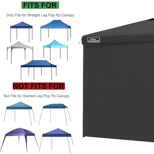 KAMPKEEPER Instant 10X10 Canopy Sidewalls with Zipper for Pop Up Canopy Frame, 3Pack Sunwalls fit 10' Outdoor Canopies with Straight Leg (Black) - color: Black